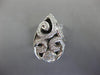 LARGE .40CT DIAMOND 14KT WHITE GOLD OPEN FILIGREE PEAR SHAPE MULT SWIRL FUN RING