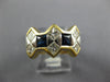 ESTATE LARGE 1.70CT DIAMOND & AAA SAPPHIRE 18KT 2 TONE GOLD 3D ANNIVERSARY RING