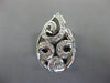 LARGE .40CT DIAMOND 14KT WHITE GOLD OPEN FILIGREE PEAR SHAPE MULT SWIRL FUN RING