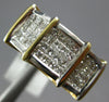 WIDE 1.20CT DIAMOND 14KT 2 TONE GOLD 3D PRINCESS INVISIBLE MULTI HEART LOVE RING