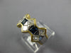 ESTATE LARGE 1.70CT DIAMOND & AAA SAPPHIRE 18KT 2 TONE GOLD 3D ANNIVERSARY RING