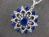 LARGE 16CT DIAMOND & AAA SAPPHIRE 14KT WHITE GOLD 3D FLOWER BY THE YARD NECKLACE