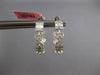LARGE 3.36CT DIAMOND 18K WHITE GOLD SQUARE & HEART SHAPE HOOP HANGING EARRINGS