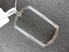 ESTATE LARGE 1.26CT DIAMOND 18K WHITE GOLD CLASSIC OPEN DOG TAG FLOATING PENDANT