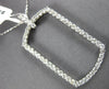 ESTATE LARGE 1.26CT DIAMOND 18K WHITE GOLD CLASSIC OPEN DOG TAG FLOATING PENDANT