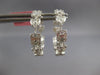 LARGE 3.36CT DIAMOND 18K WHITE GOLD SQUARE & HEART SHAPE HOOP HANGING EARRINGS
