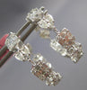 LARGE 3.36CT DIAMOND 18K WHITE GOLD SQUARE & HEART SHAPE HOOP HANGING EARRINGS