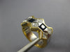 ESTATE LARGE 1.70CT DIAMOND & AAA SAPPHIRE 18KT 2 TONE GOLD 3D ANNIVERSARY RING