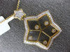 LARGE .86CT DIAMOND 18K YELLOW GOLD 3D CLASSIC DOUBLE STAR LOVE FLOATING PENDANT