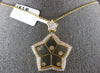 LARGE .86CT DIAMOND 18K YELLOW GOLD 3D CLASSIC DOUBLE STAR LOVE FLOATING PENDANT