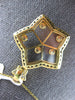 LARGE .86CT DIAMOND 18K YELLOW GOLD 3D CLASSIC DOUBLE STAR LOVE FLOATING PENDANT