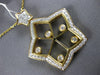 LARGE .86CT DIAMOND 18K YELLOW GOLD 3D CLASSIC DOUBLE STAR LOVE FLOATING PENDANT