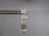 LARGE 3.36CT DIAMOND 18K WHITE GOLD SQUARE & HEART SHAPE HOOP HANGING EARRINGS