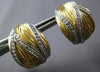 WIDE .52CT DIAMOND 14KT WHITE & YELLOW GOLD MULTI LEAF CLASSIC CLIP ON EARRINGS