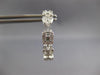 LARGE 3.36CT DIAMOND 18K WHITE GOLD SQUARE & HEART SHAPE HOOP HANGING EARRINGS