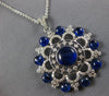 LARGE 16CT DIAMOND & AAA SAPPHIRE 14KT WHITE GOLD 3D FLOWER BY THE YARD NECKLACE