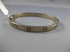 ESTATE CARTIER DIAMOND 18KT WHITE GOLD 3D CLASSIC LOVE BANGLE BRACELET