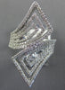 EXTRA LARGE 1.26CT DIAMOND 14K WHITE GOLD MULTI ROW CRISS CROSS ANNIVERSARY RING