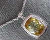 ESTATE 2.77CT DIAMOND & AAA CITRINE 14KT WHITE GOLD CUSHION & ROUND FUN NECKLACE