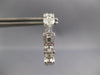 LARGE 3.36CT DIAMOND 18K WHITE GOLD SQUARE & HEART SHAPE HOOP HANGING EARRINGS