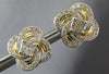 LARGE 1.12CT DIAMOND 14KT YELLOW GOLD 3D FOUR LEAF CLOVER FLOWER STUD EARRINGS