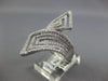 EXTRA LARGE 1.26CT DIAMOND 14K WHITE GOLD MULTI ROW CRISS CROSS ANNIVERSARY RING