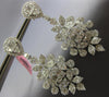 LARGE 11.24CT DIAMOND 18KT WHITE GOLD FLOWER TEAR DROP COCKTAIL HANGING EARRINGS