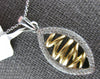 ESTATE .29CT DIAMOND 14KT WHITE & YELLOW GOLD CLASSIC LEAF FUN FLOATING PENDANT