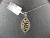 ESTATE .29CT DIAMOND 14KT WHITE & YELLOW GOLD CLASSIC LEAF FUN FLOATING PENDANT
