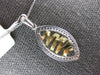 ESTATE .29CT DIAMOND 14KT WHITE & YELLOW GOLD CLASSIC LEAF FUN FLOATING PENDANT
