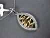 ESTATE .29CT DIAMOND 14KT WHITE & YELLOW GOLD CLASSIC LEAF FUN FLOATING PENDANT