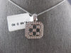 LARGE .40CT DIAMOND 14KT WHITE GOLD ETOILE SQUARE OCTAGON FUN FLOATING PENDANT