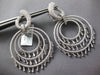EXTRA LARGE 5.97CT DIAMOND 14KT WHITE GOLD 3D MULTI CIRCULAR HANGING EARRINGS