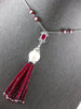 LONG 3CT DIAMOND AAA MULTI GEM & SOUTH SEA PEARL 18KT WHITE GOLD LARIAT NECKLACE