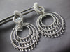 EXTRA LARGE 5.97CT DIAMOND 14KT WHITE GOLD 3D MULTI CIRCULAR HANGING EARRINGS