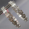 LARGE 5.78CT DIAMOND 18KT WHITE GOLD BAGUETTE INSIDE OUT HOOP HANGING EARRINGS
