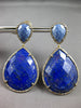 EXTRA LARGE 101.66CT MOCHA DIAMOND & SODALITE 14KT BLACK & YELLOW GOLD EARRINGS