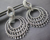 EXTRA LARGE 5.97CT DIAMOND 14KT WHITE GOLD 3D MULTI CIRCULAR HANGING EARRINGS