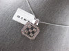 LARGE .40CT DIAMOND 14KT WHITE GOLD ETOILE SQUARE OCTAGON FUN FLOATING PENDANT