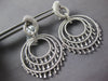 EXTRA LARGE 5.97CT DIAMOND 14KT WHITE GOLD 3D MULTI CIRCULAR HANGING EARRINGS