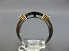 ESTATE .28CT DIAMOND 14KT TWO TONE GOLD 3D BAGUETTE CHANNEL DOUBLE X LOVE RING