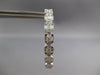 LARGE 5.78CT DIAMOND 18KT WHITE GOLD BAGUETTE INSIDE OUT HOOP HANGING EARRINGS