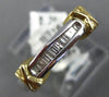 ESTATE .28CT DIAMOND 14KT TWO TONE GOLD 3D BAGUETTE CHANNEL DOUBLE X LOVE RING