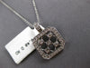 LARGE .40CT DIAMOND 14KT WHITE GOLD ETOILE SQUARE OCTAGON FUN FLOATING PENDANT