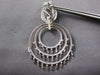 EXTRA LARGE 5.97CT DIAMOND 14KT WHITE GOLD 3D MULTI CIRCULAR HANGING EARRINGS