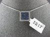 LARGE .83CT DIAMOND & AAA SAPPHIRE 14KT WHITE GOLD PAVE SQAURE FLOATING PENDANT