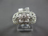WIDE .56CT DIAMOND 14KT WHITE GOLD FILIGREE MULTI LEAF FLOWER MILGRAIN FUN RING