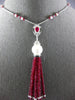 LONG 3CT DIAMOND AAA MULTI GEM & SOUTH SEA PEARL 18KT WHITE GOLD LARIAT NECKLACE