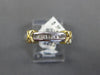 ESTATE .28CT DIAMOND 14KT TWO TONE GOLD 3D BAGUETTE CHANNEL DOUBLE X LOVE RING