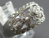 WIDE .56CT DIAMOND 14KT WHITE GOLD FILIGREE MULTI LEAF FLOWER MILGRAIN FUN RING